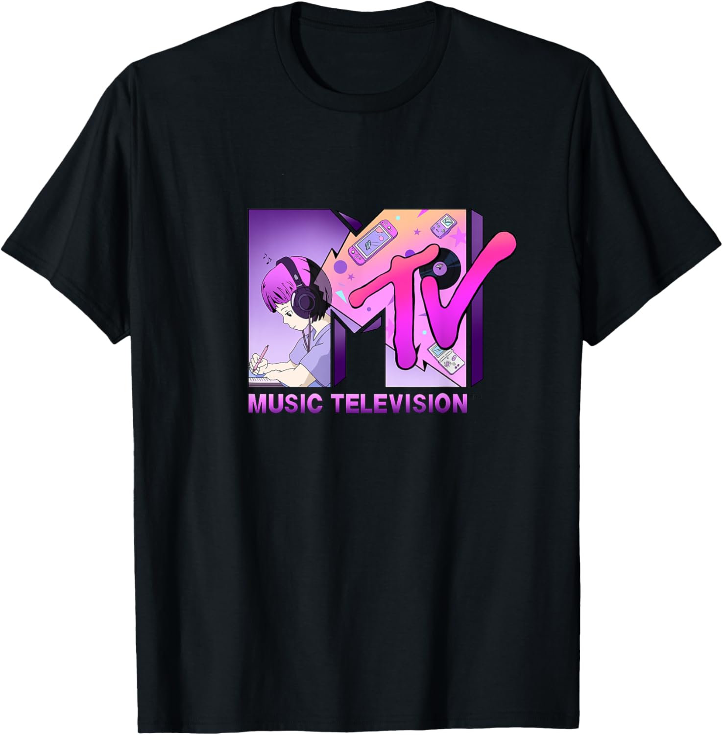 Mademark x MTV Anime Gamer Style T-Shirt with Official MTV Logo - 22