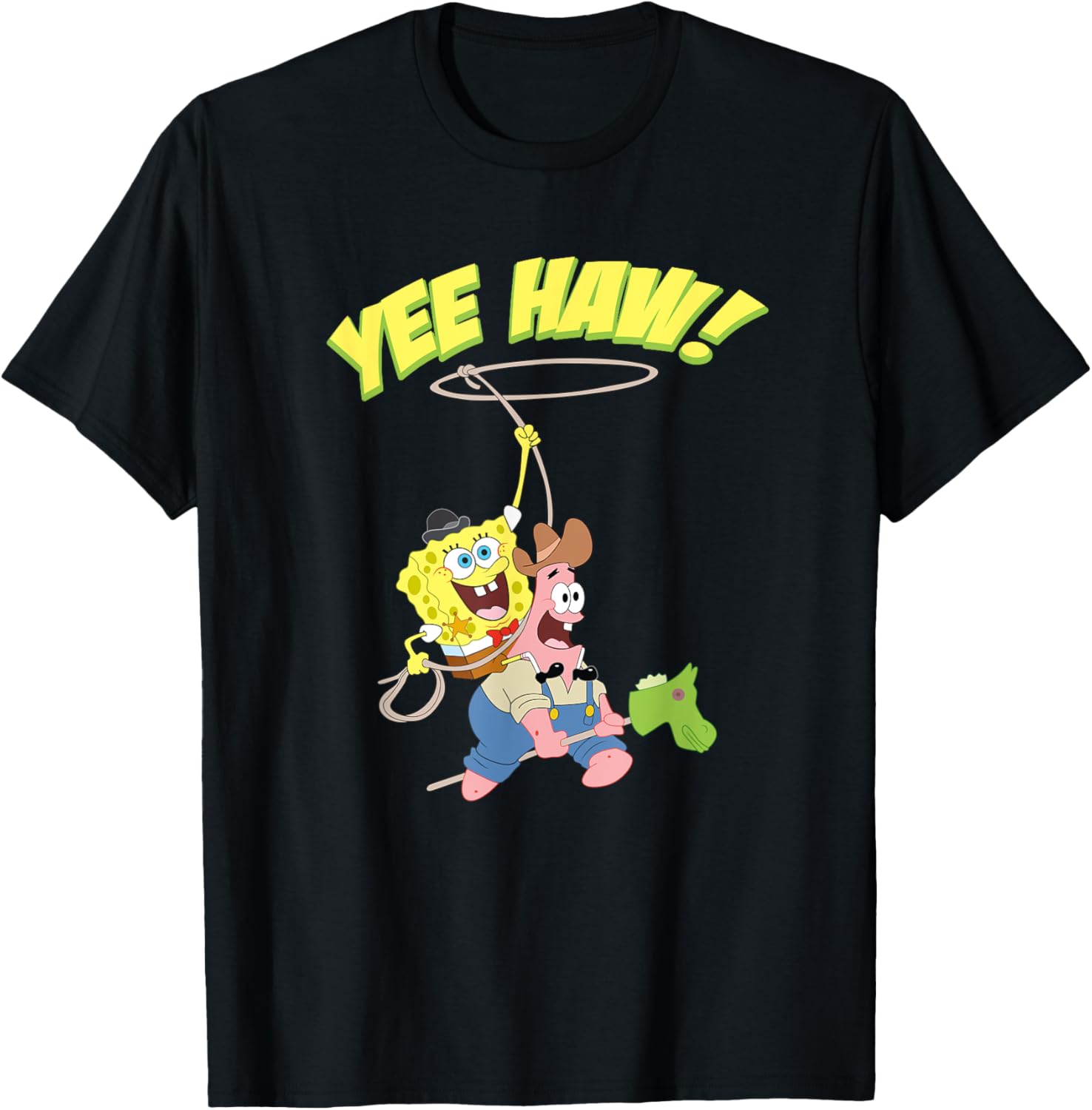 Mademark SpongeBob Patrick Cowboy Yee Haw T-Shirt Fun Apparel for Kids - 1