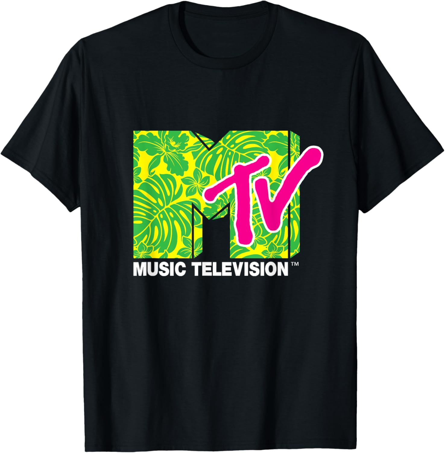 Mademark x MTV Tropical Hawaiian Style T-Shirt with Iconic Logo - 1