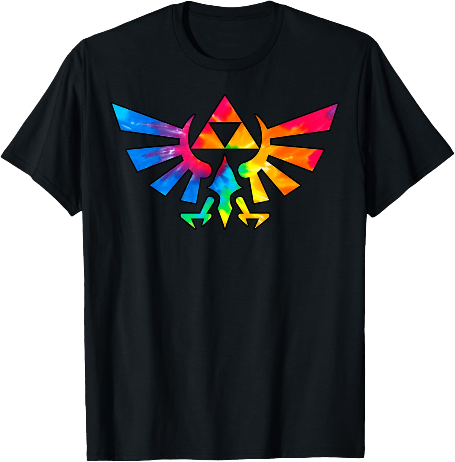 Triforce Symbol Tie Dye T-Shirt for Legend of Zelda Fans - Vibrant Design - 1