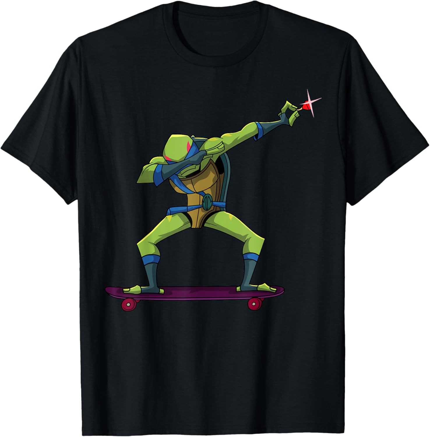 Dabbing Leonardo TMNT Skateboard T-Shirt for Cool Kids and Teens - 2