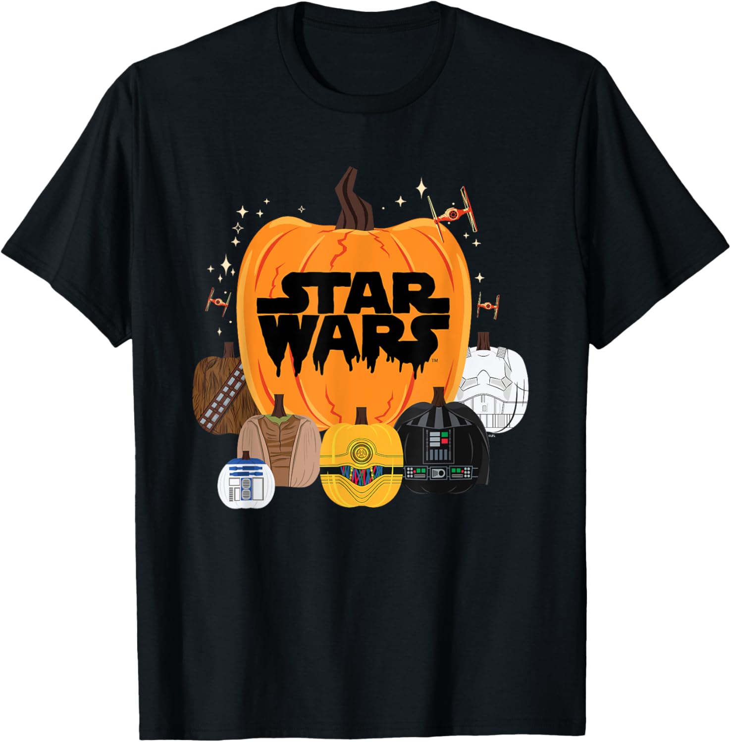 Star Wars Halloween Pumpkin Characters T-Shirt for Fun Costume Parties - 1