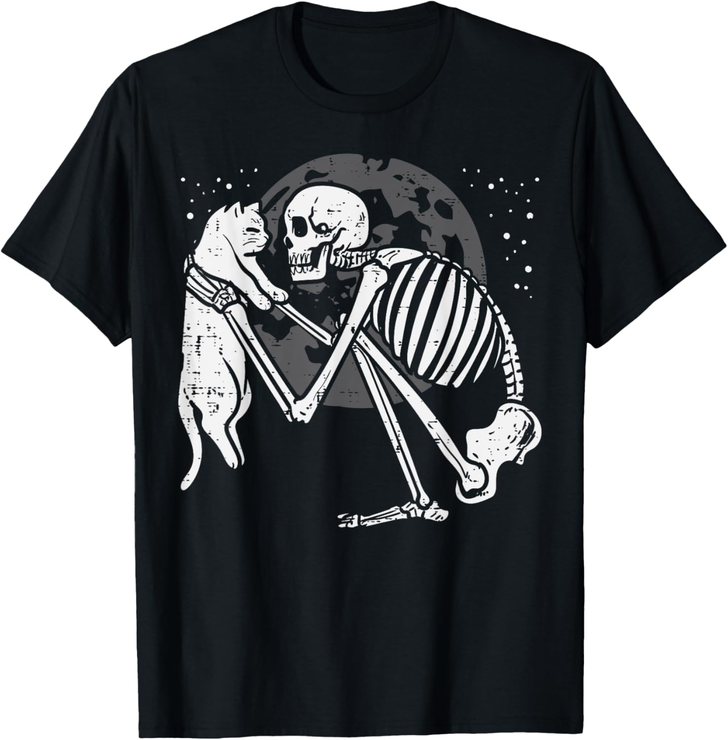 Cute Goth Skeleton Cat Skull T-Shirt for Halloween Fun for All Ages - 1
