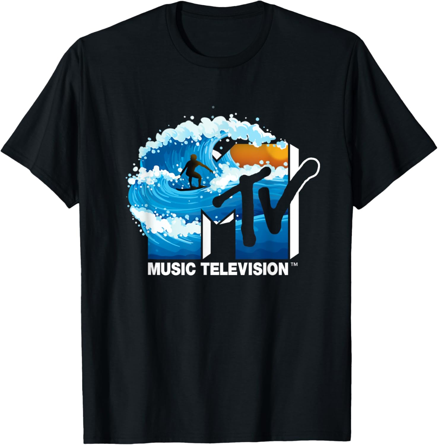 Mademark x MTV Surfer Wave T-Shirt - Cool Official Logo Apparel - 6