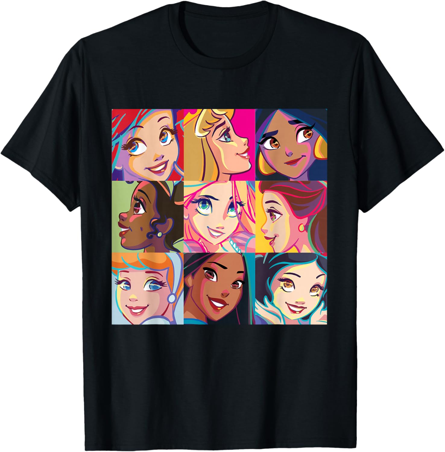 Disney Princess Pop Art Grid T-Shirt for Fun Fashion Lovers - 3