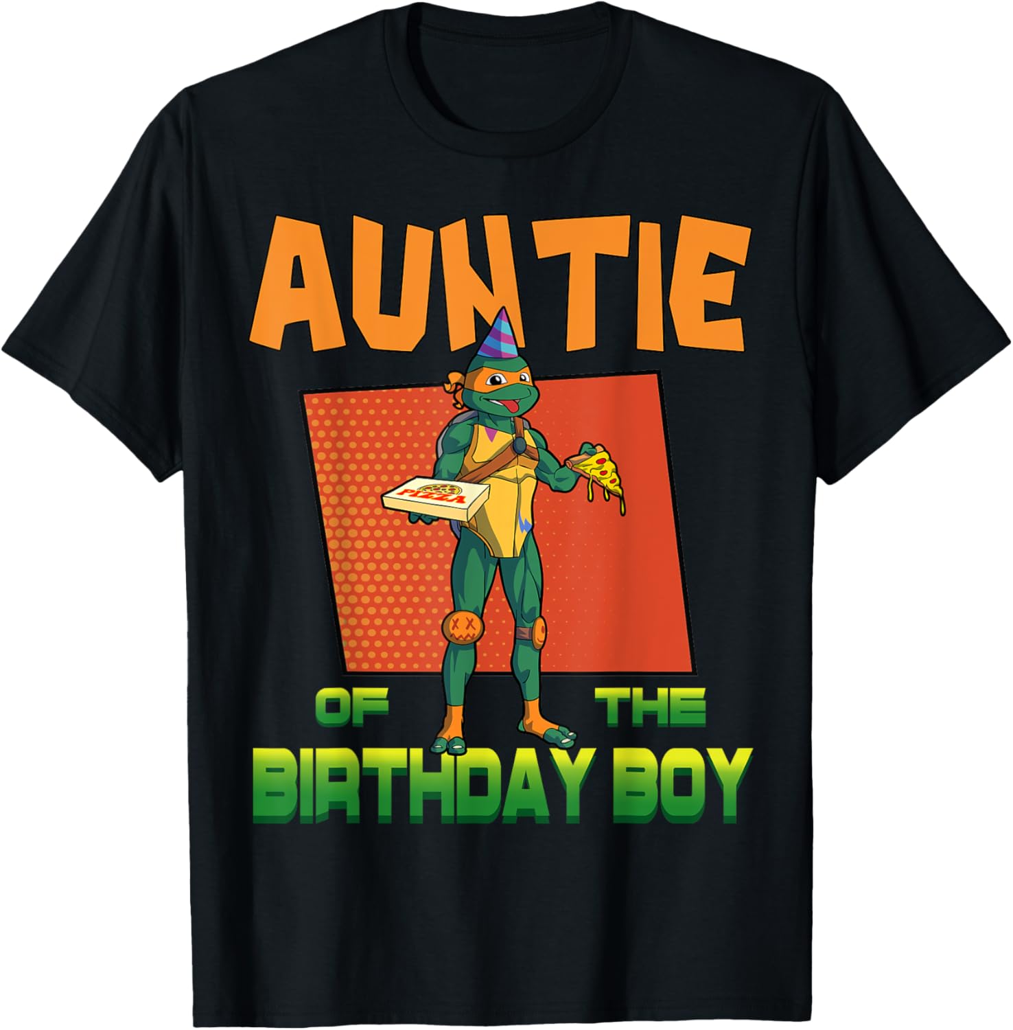 Mademark Teenage Mutant Ninja Turtles Mikey Pizza Party T-Shirt for Aunties - 19
