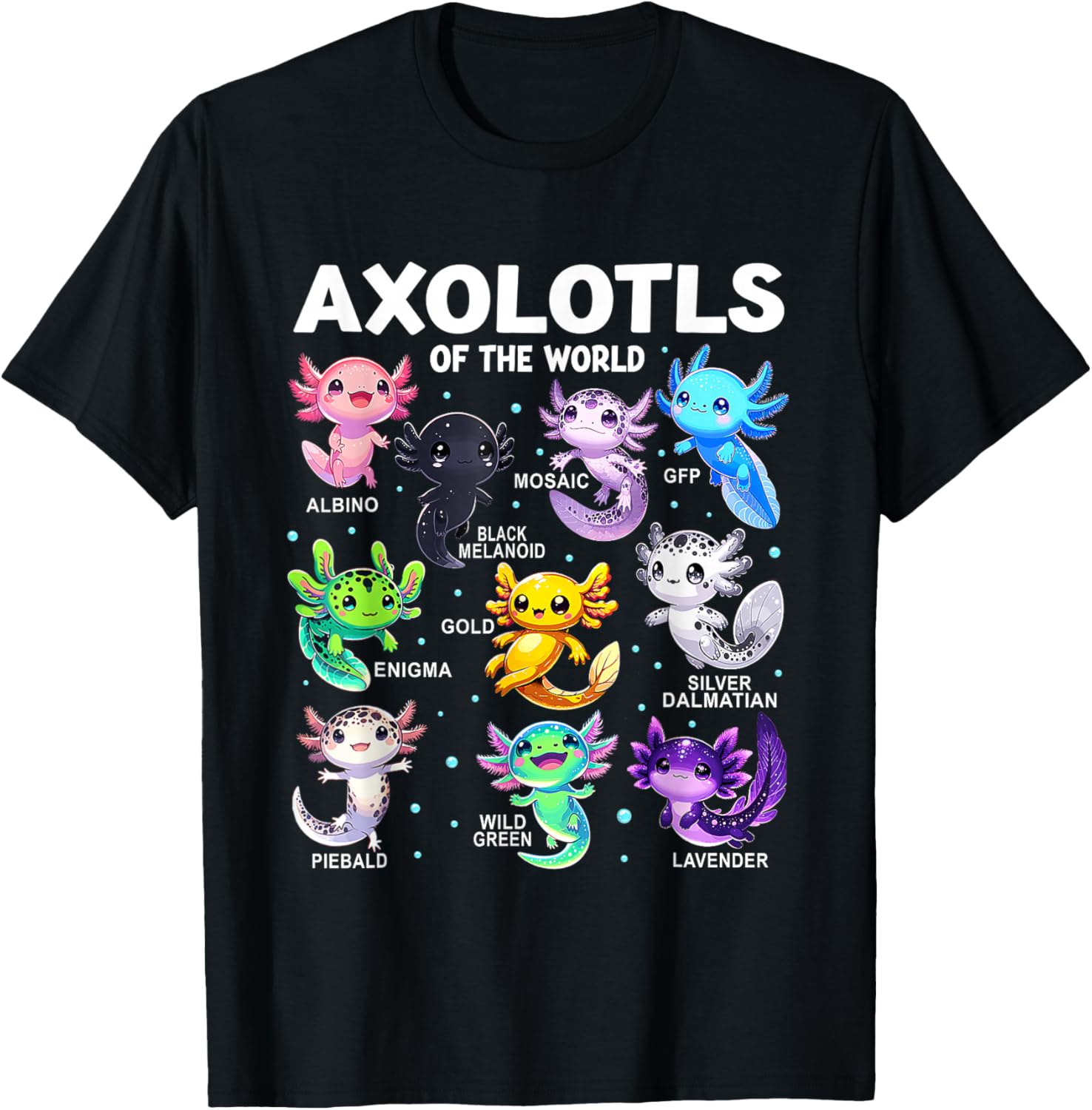 Kawaii Axolotl Graphic Tee Cute Animal T-Shirt for Axolotl Lovers - 3