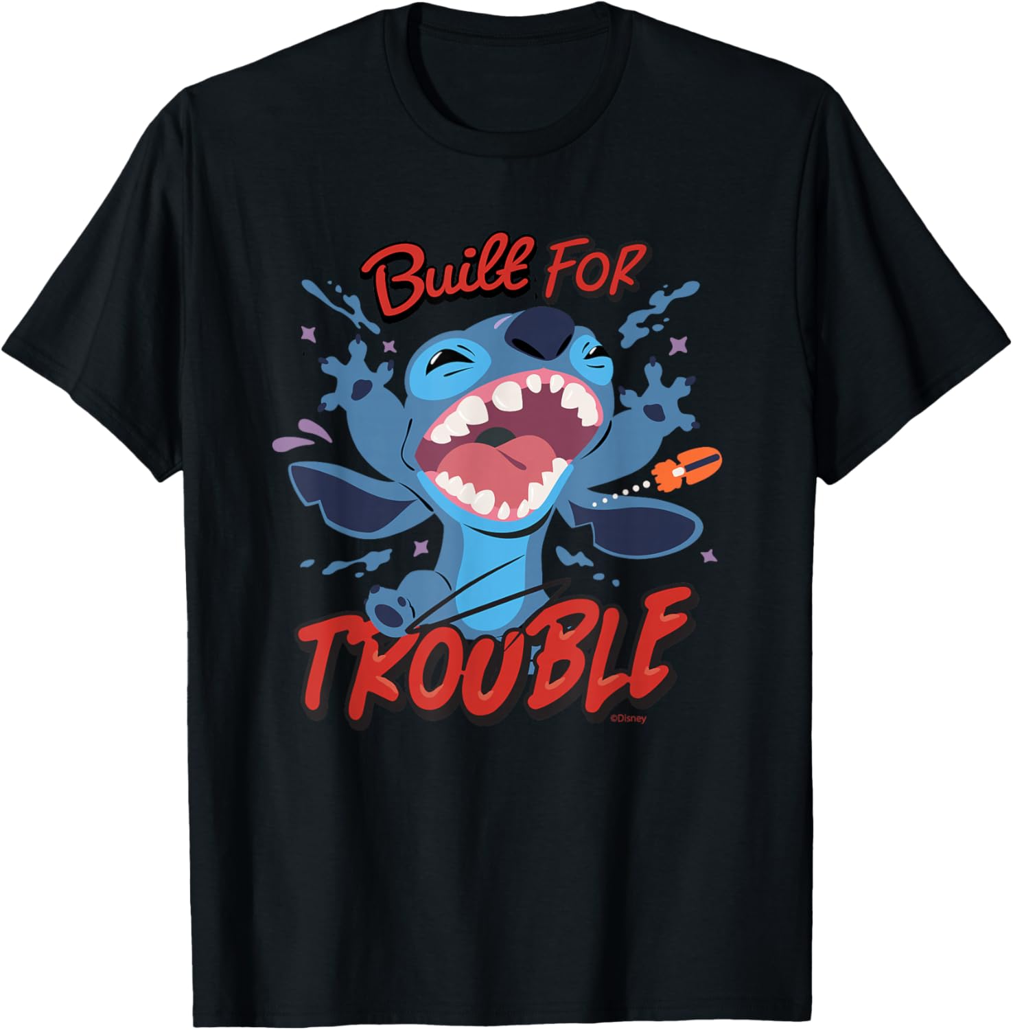 Disney Stitch Built for Trouble T-Shirt Fun Apparel for Fans of Lilo and Stitch - 16