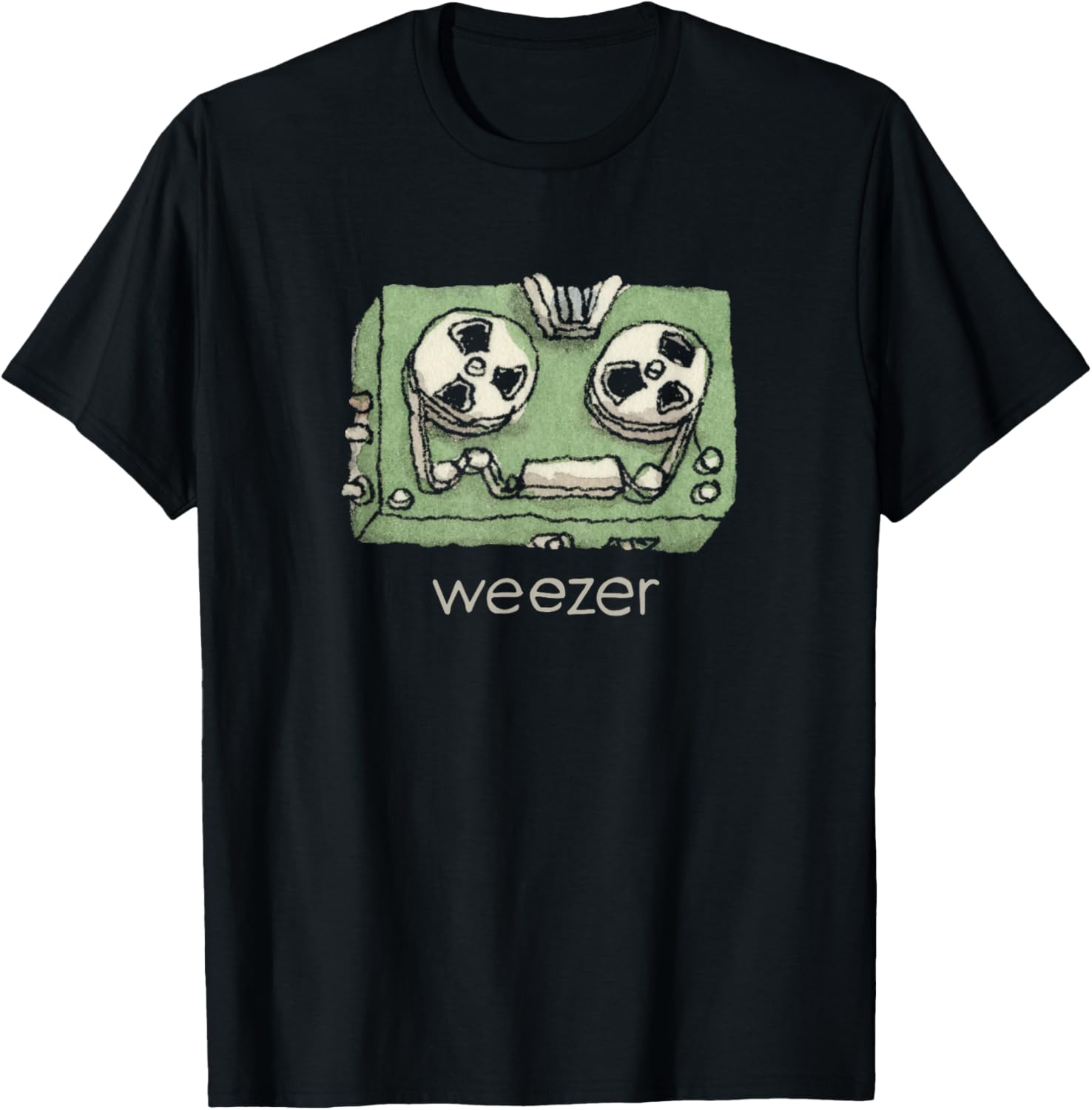 Weezer Black Unisex T-Shirt Small Crew Neck Modern Letter Print Merchandise - 1