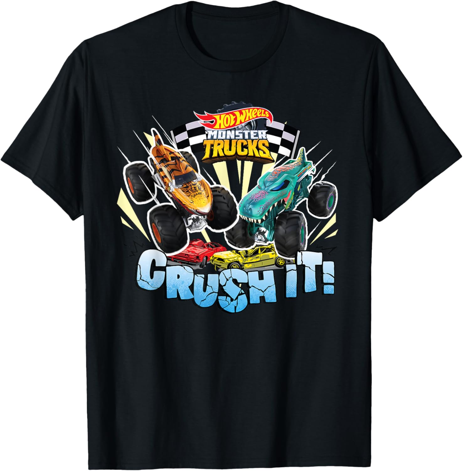 Hot Wheels Monster Trucks Crush It T-Shirt for Kids Fun and Style - 7