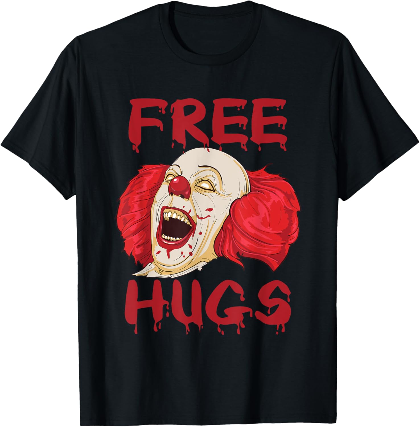 Free Hugs Halloween Scary Clown T-Shirt Gift for Horror Fans - 6