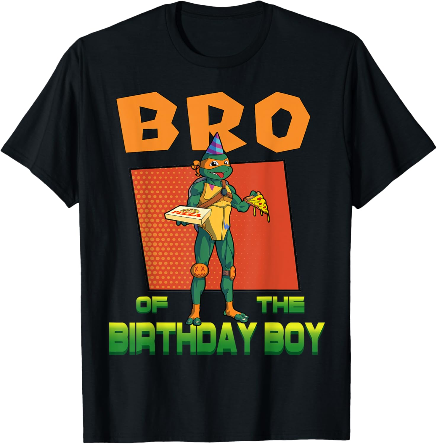 Mademark TMNT Mikey Birthday Boy Pizza Party T-Shirt for Kids - 7