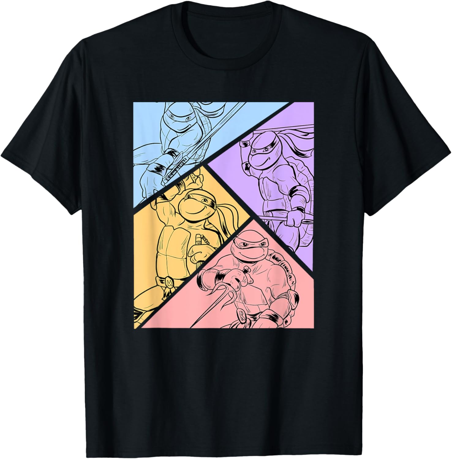 Mademark TMNT Pastel T-Shirt Featuring Turtles in Ink Design - 3