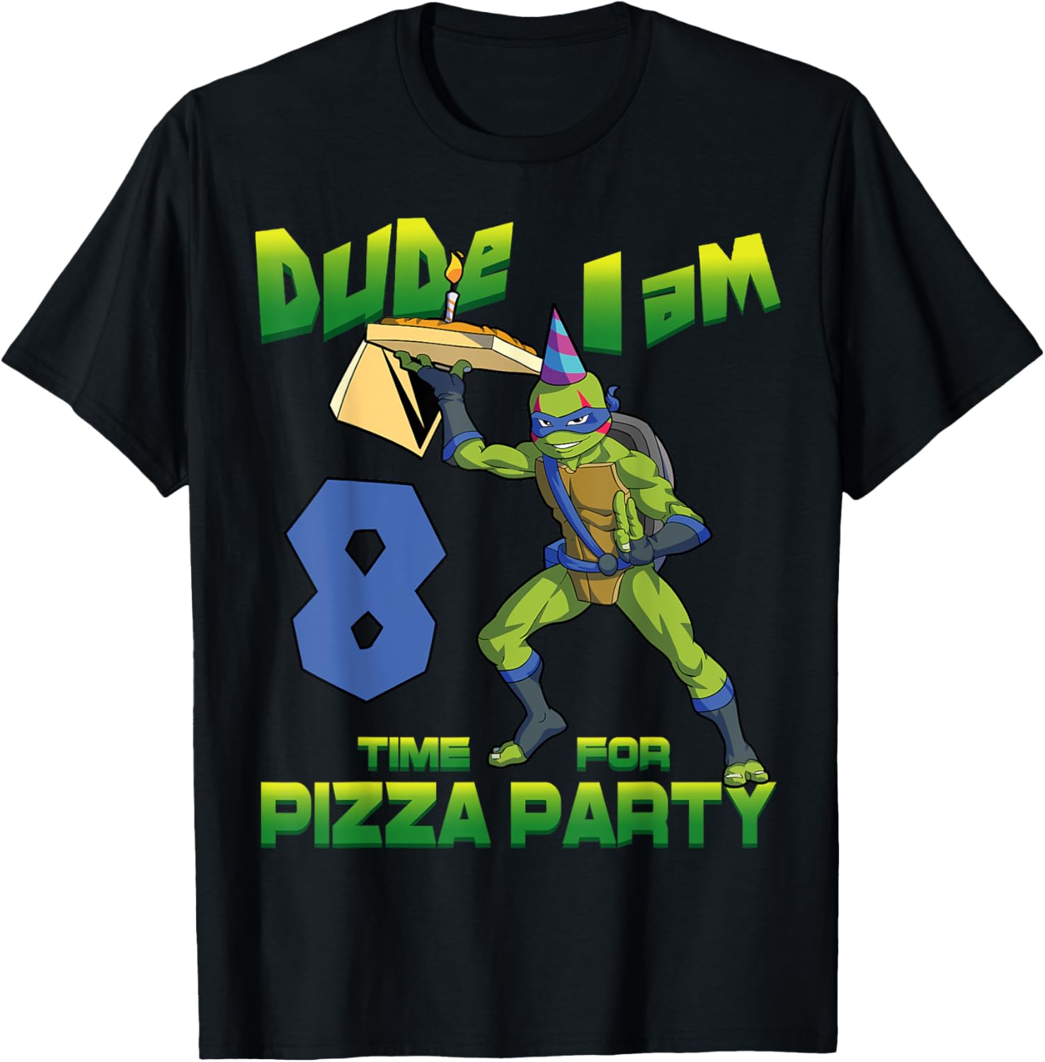 Mademark TMNT Leo Pizza Birthday T-Shirt for 8 Year Old Boys Fun Gift - 17
