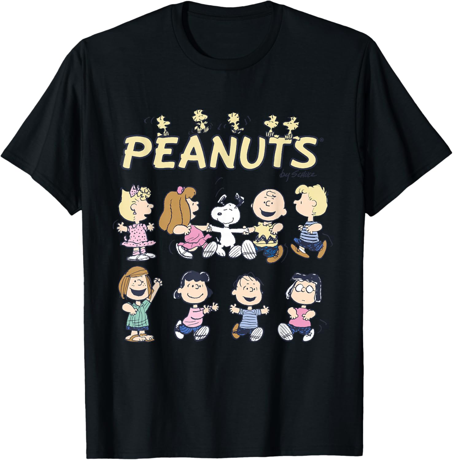 Peanuts Snoopy and Friends Dancing Short Sleeve T-Shirt for Fun Style - 1