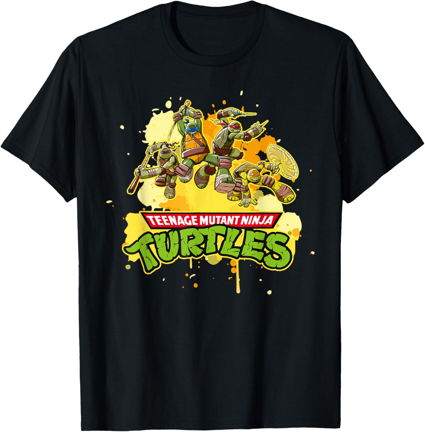 Mademark TMNT Splatter Paint Attack T-Shirt for Teenage Mutant Ninja Turtles Fans - 4