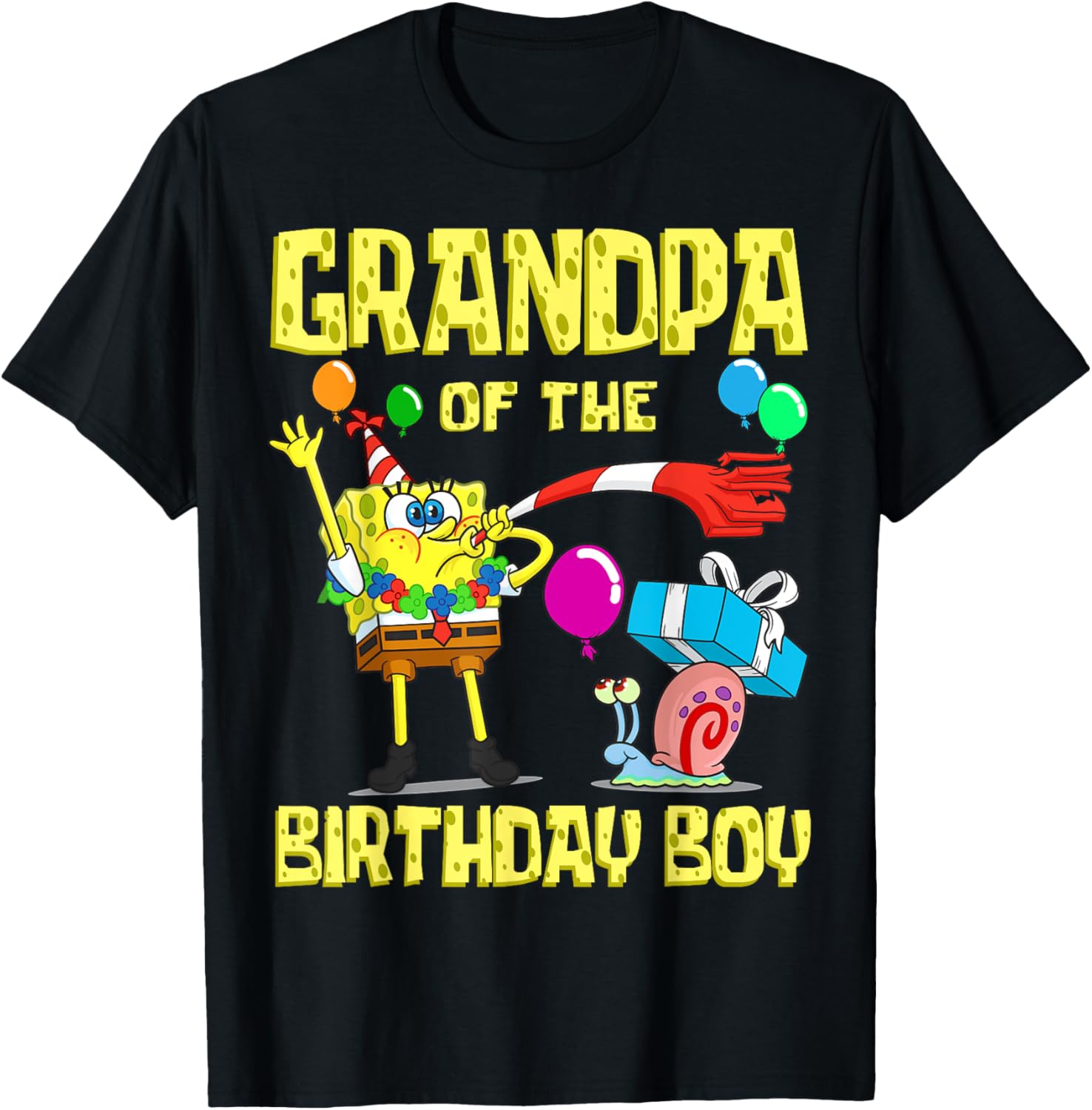 SpongeBob Grandpa of the Birthday Boy Theme Party T-Shirt for Kids - 16