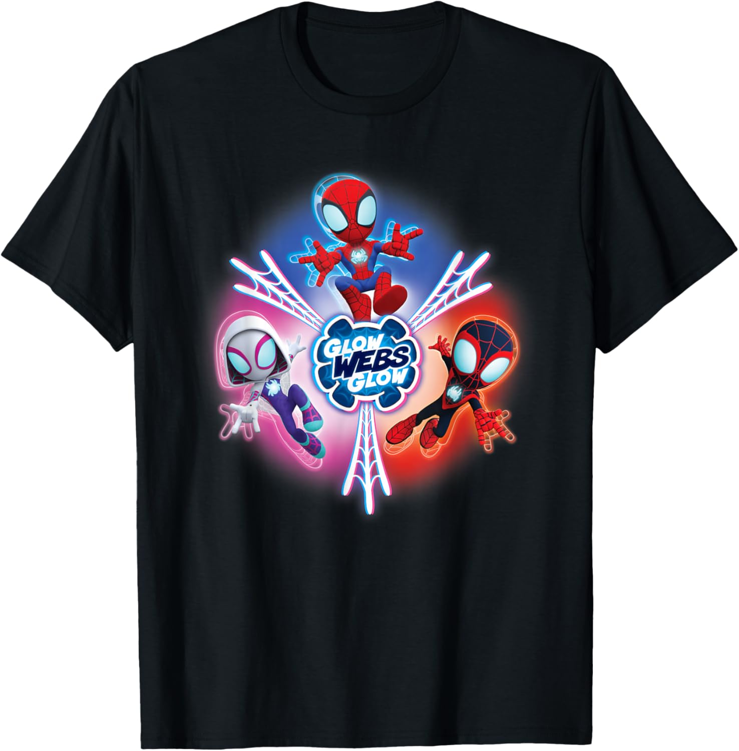 Marvel Spidey and Friends Glow Webs T-Shirt for Kids and Fans - 21
