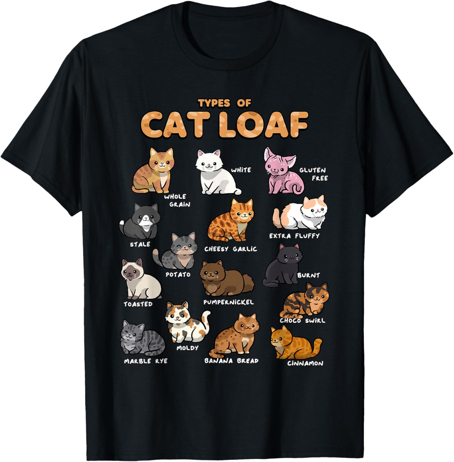 Cute Cat Loaf Kawaii Kitten T-Shirt for Cat Lovers Men Women Kids - 19