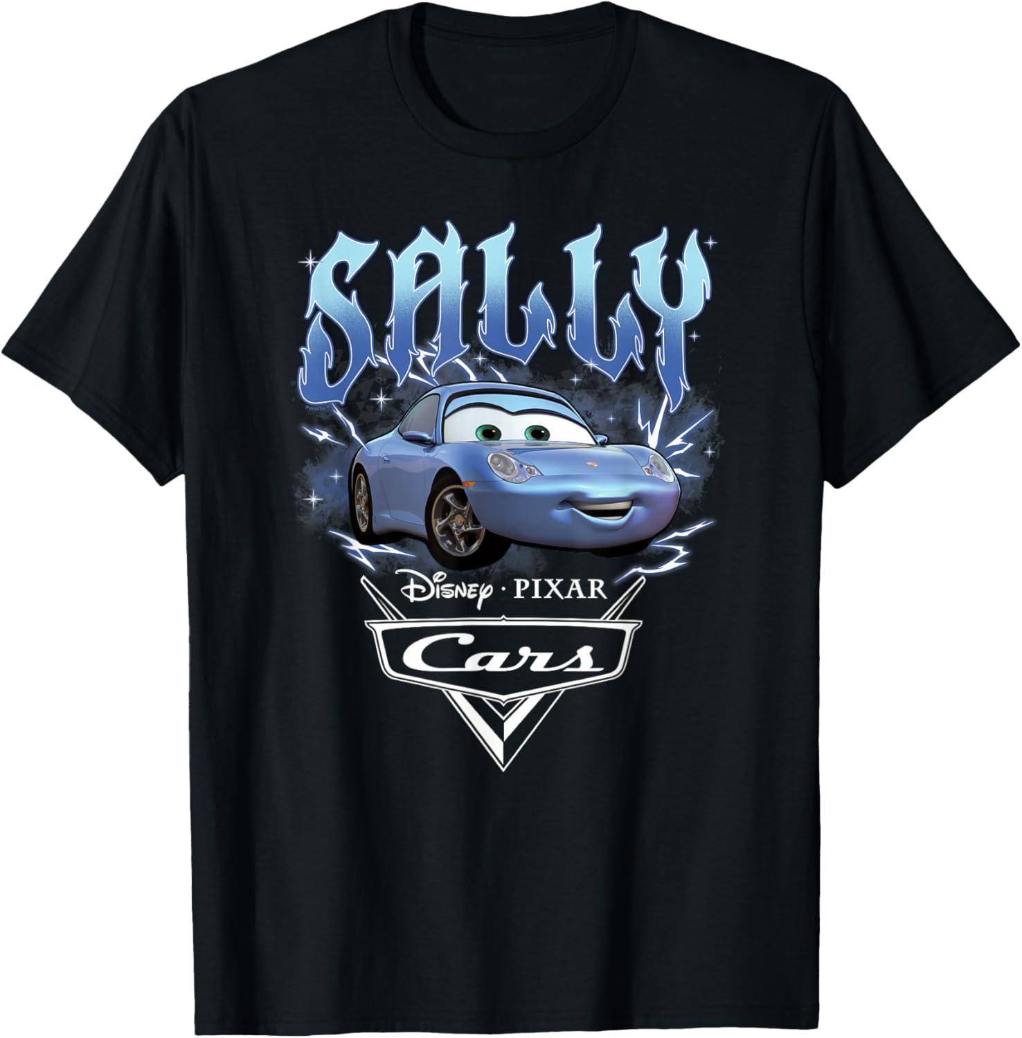 Disney Pixar Cars Sally Racer Distressed Portrait T-Shirt for Fans - 1