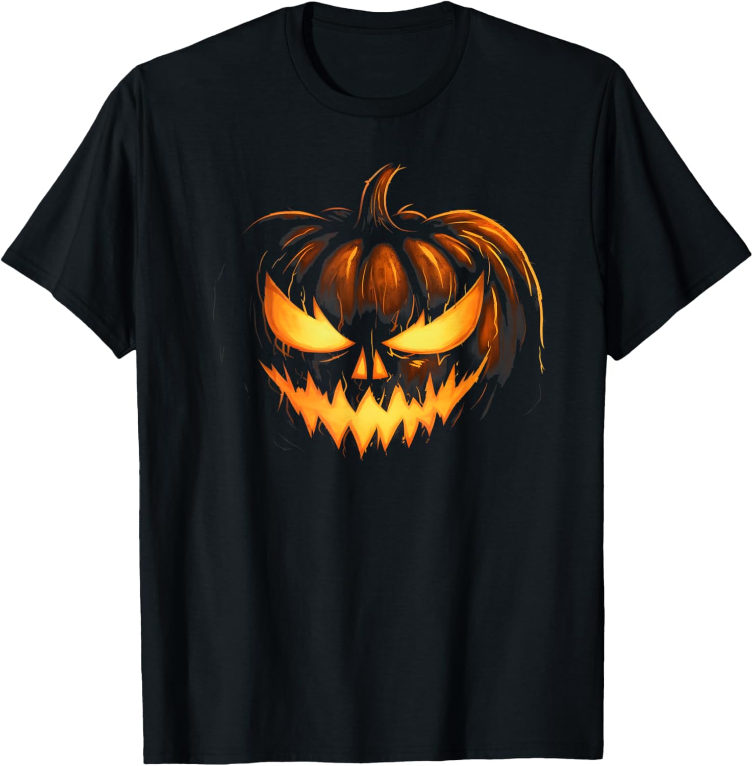 Scary Jack O Lantern Pumpkin Face Halloween Costume T-Shirt for Fun - 1