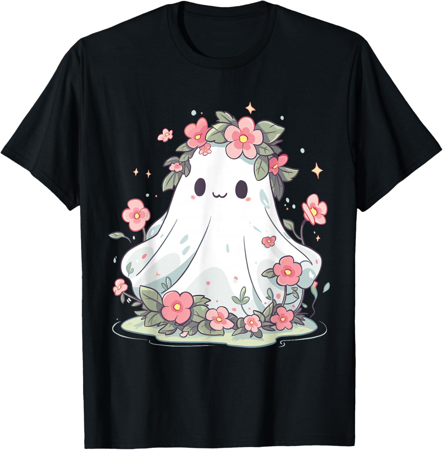 Floral Ghost Halloween Shirt for Girls and Women – Fun Costume T-Shirt - 23