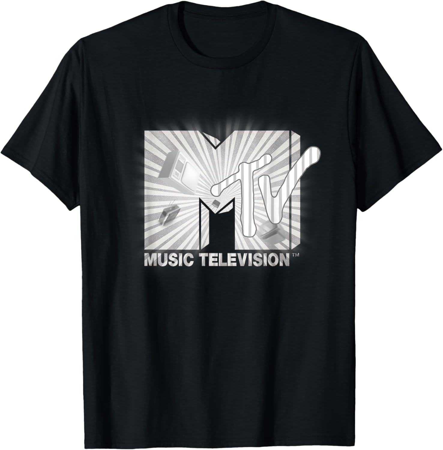 Mademark x MTV Vintage Logo T-Shirt with Retro TV and Ham Radio Design - 6