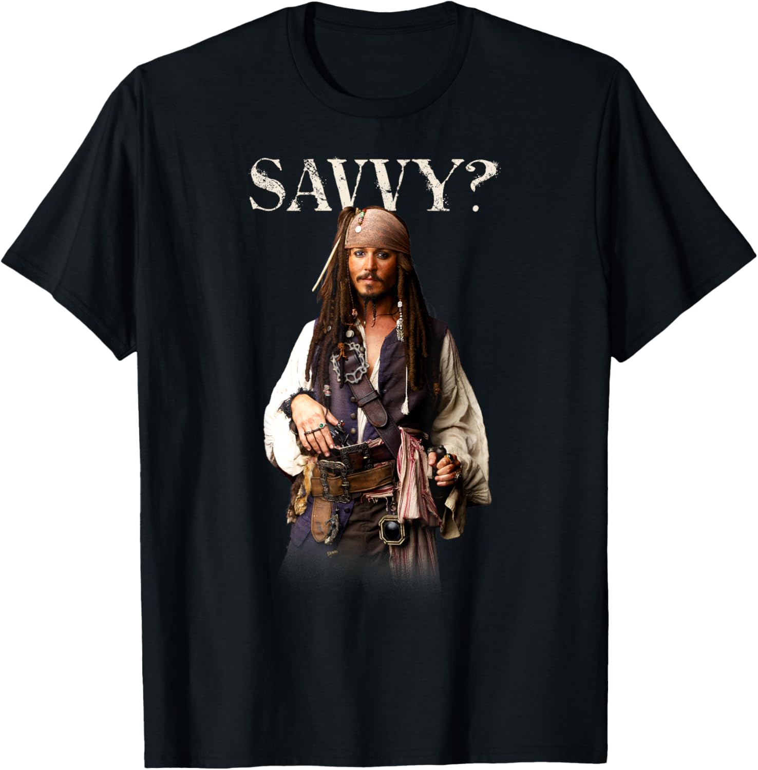 Disney Pirates of the Caribbean Captain Jack Sparrow T-Shirt for Fans - 6