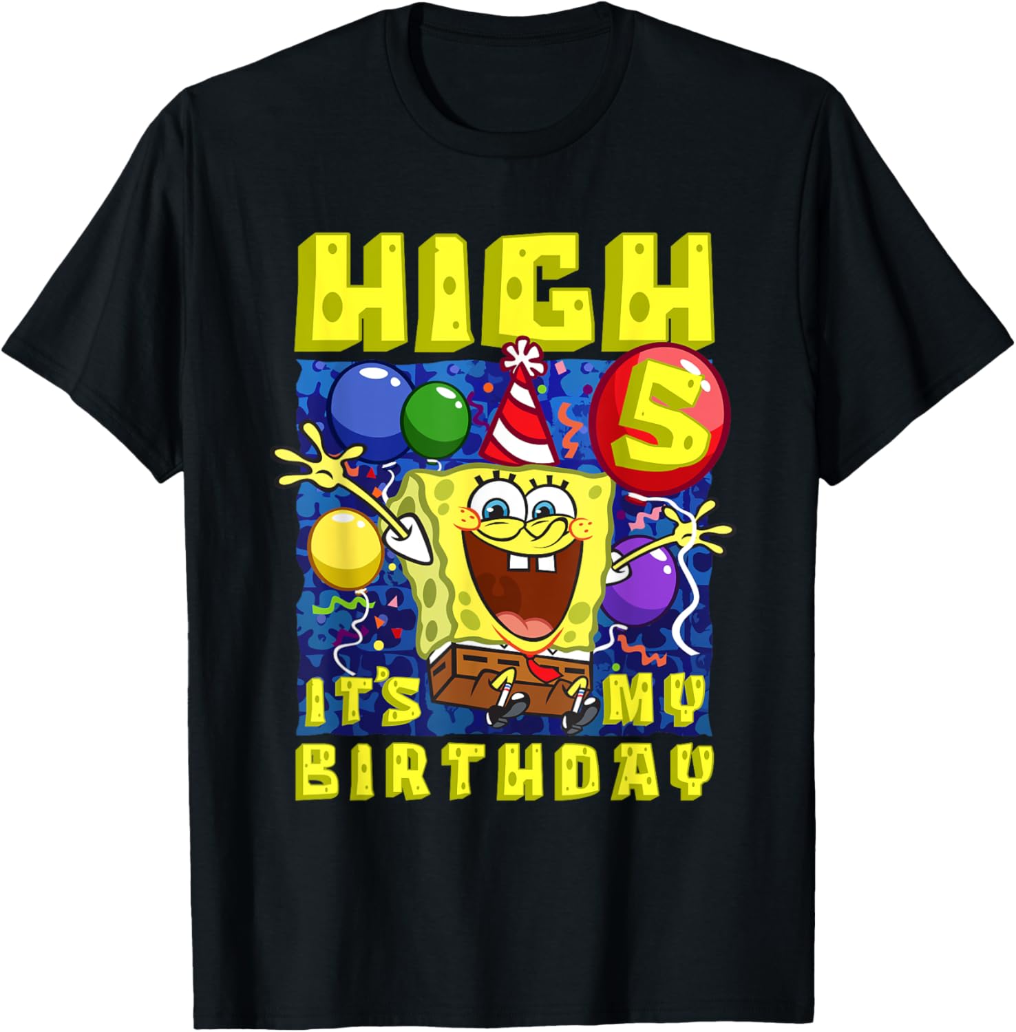 SpongeBob SquarePants Birthday T-Shirt for Boys and Girls Age 5 - 10