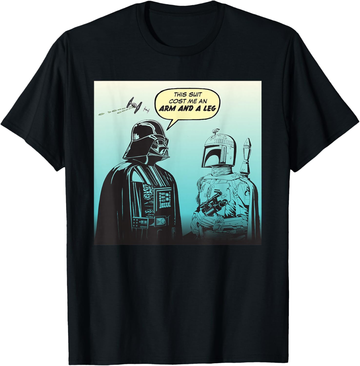 Star Wars Funny Darth Vader and Boba Fett Comic T-Shirt for Fans - 7