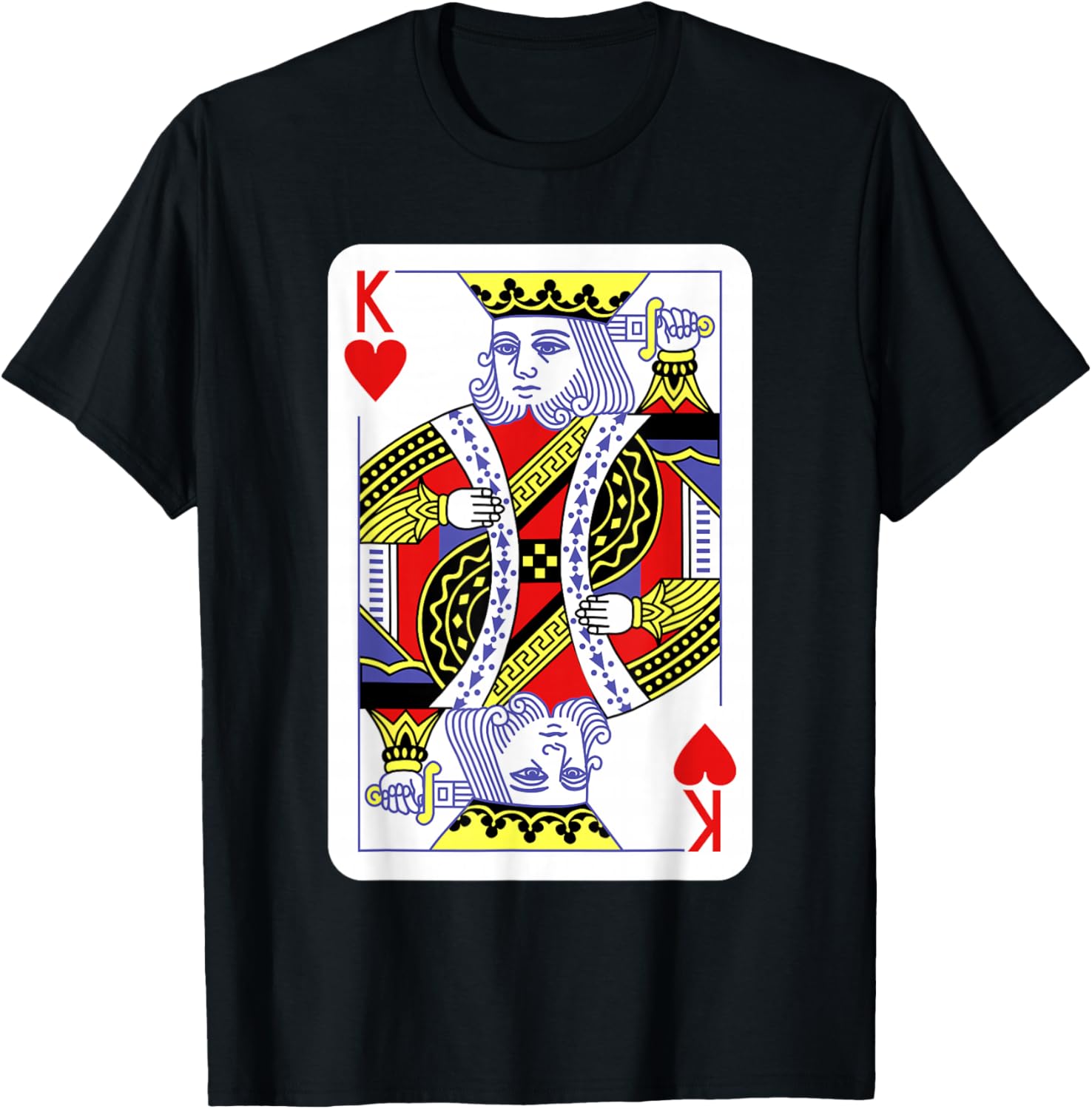King of Hearts Playing Cards Halloween Costume T-Shirt for Casino Fun - 1