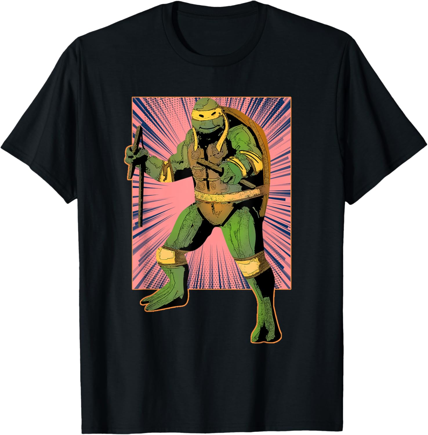 Mademark Teenage Mutant Ninja Turtles Michelangelo Retro Burst T-Shirt - 3