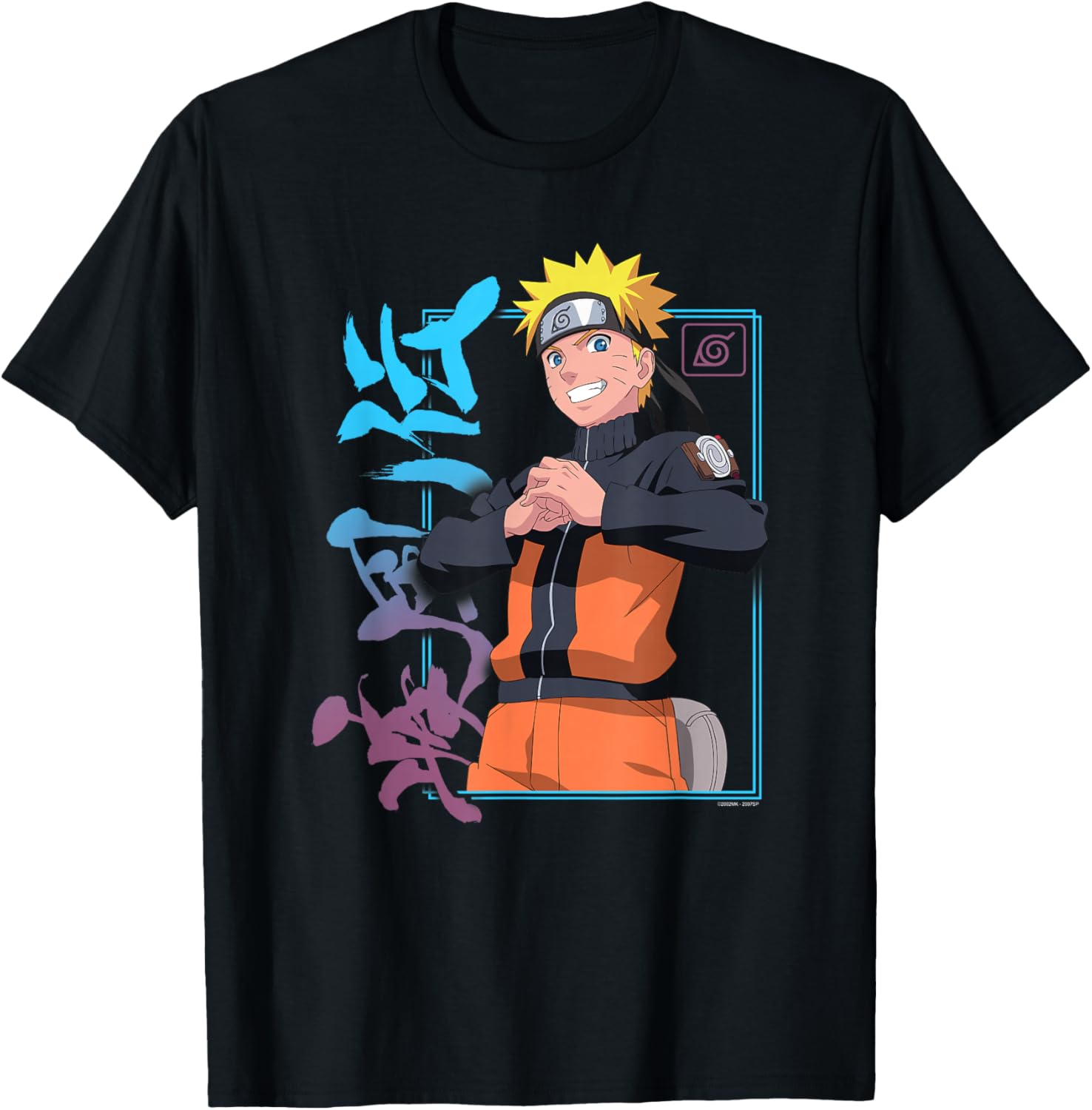 Naruto Shippuden Kanji Frame T-Shirt for Anime Fans - Stylish Apparel - 3