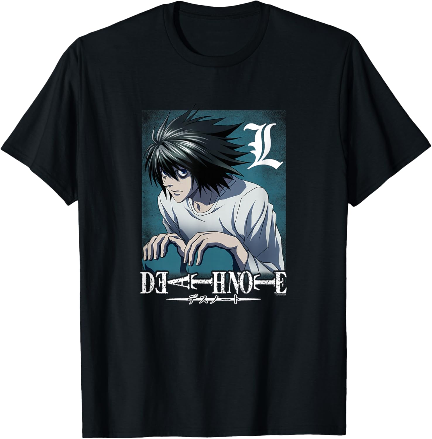 Death Note L Crouching Logo Anime T-Shirt for Fans of Manga and Anime - 7