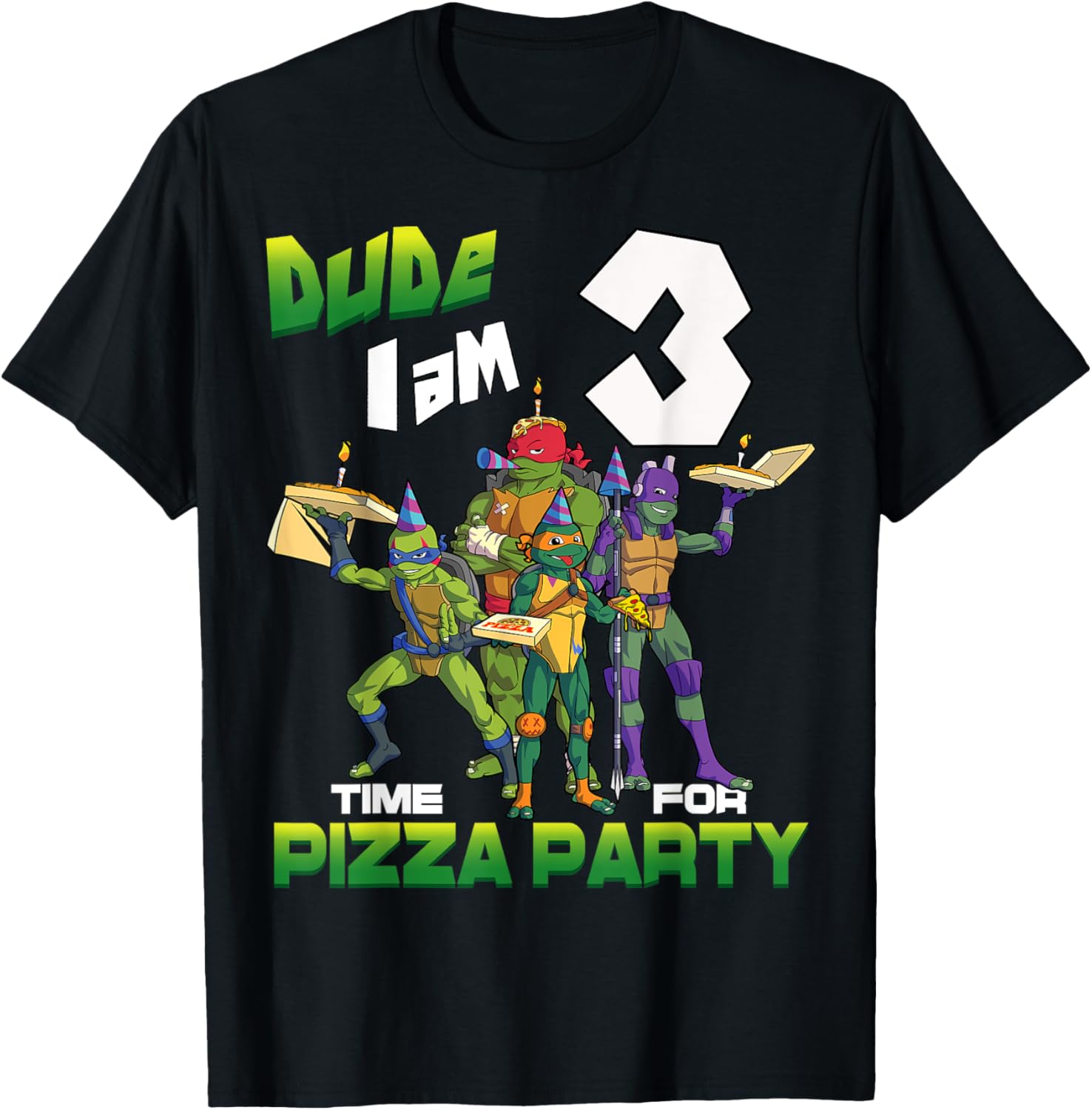 Mademark TMNT 3rd Birthday T-Shirt for Boys - Turtles Pizza Party Fun - 24