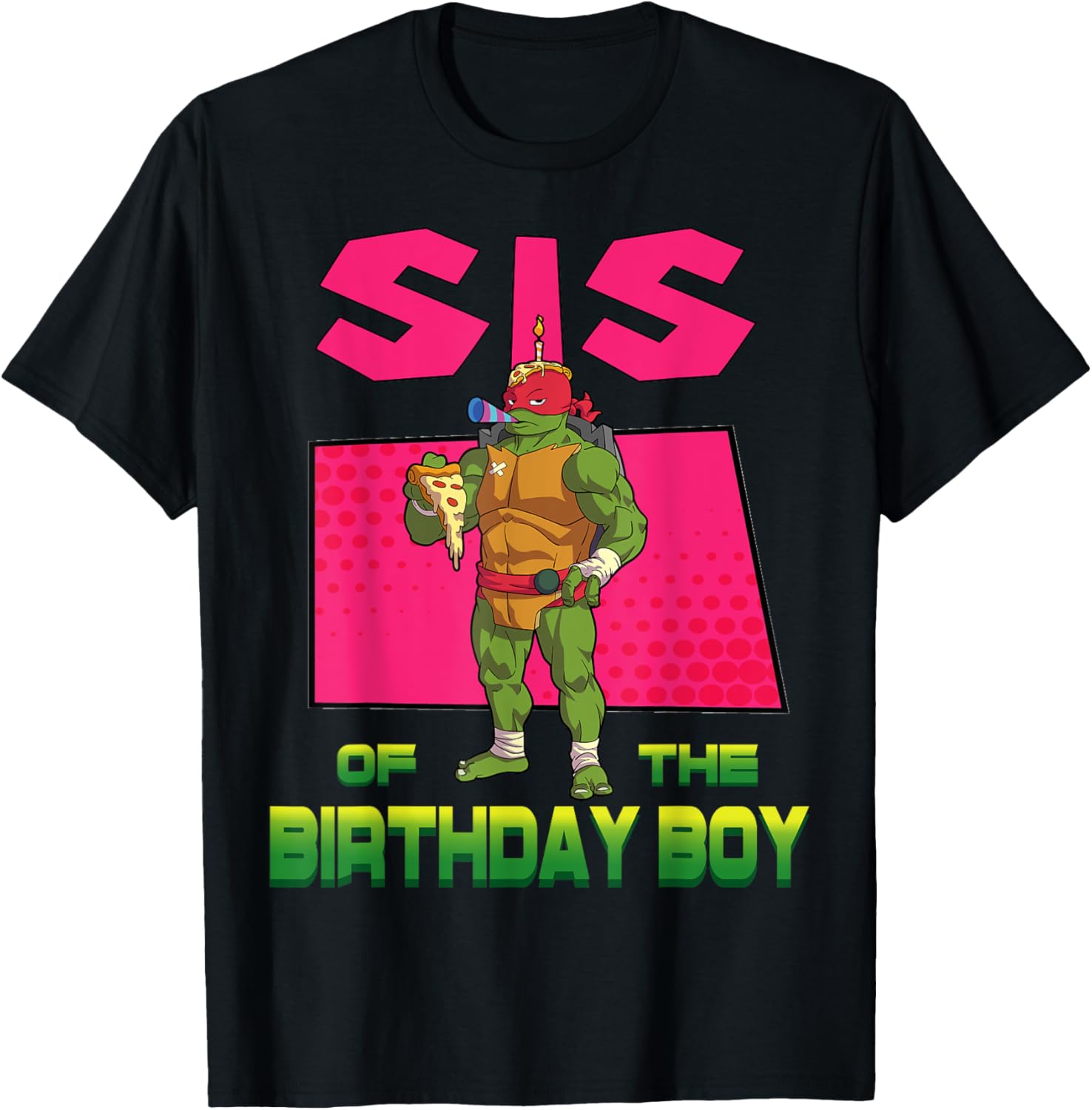 Mademark TMNT Raph Sister Pizza Party T-Shirt for Birthday Fun - 20
