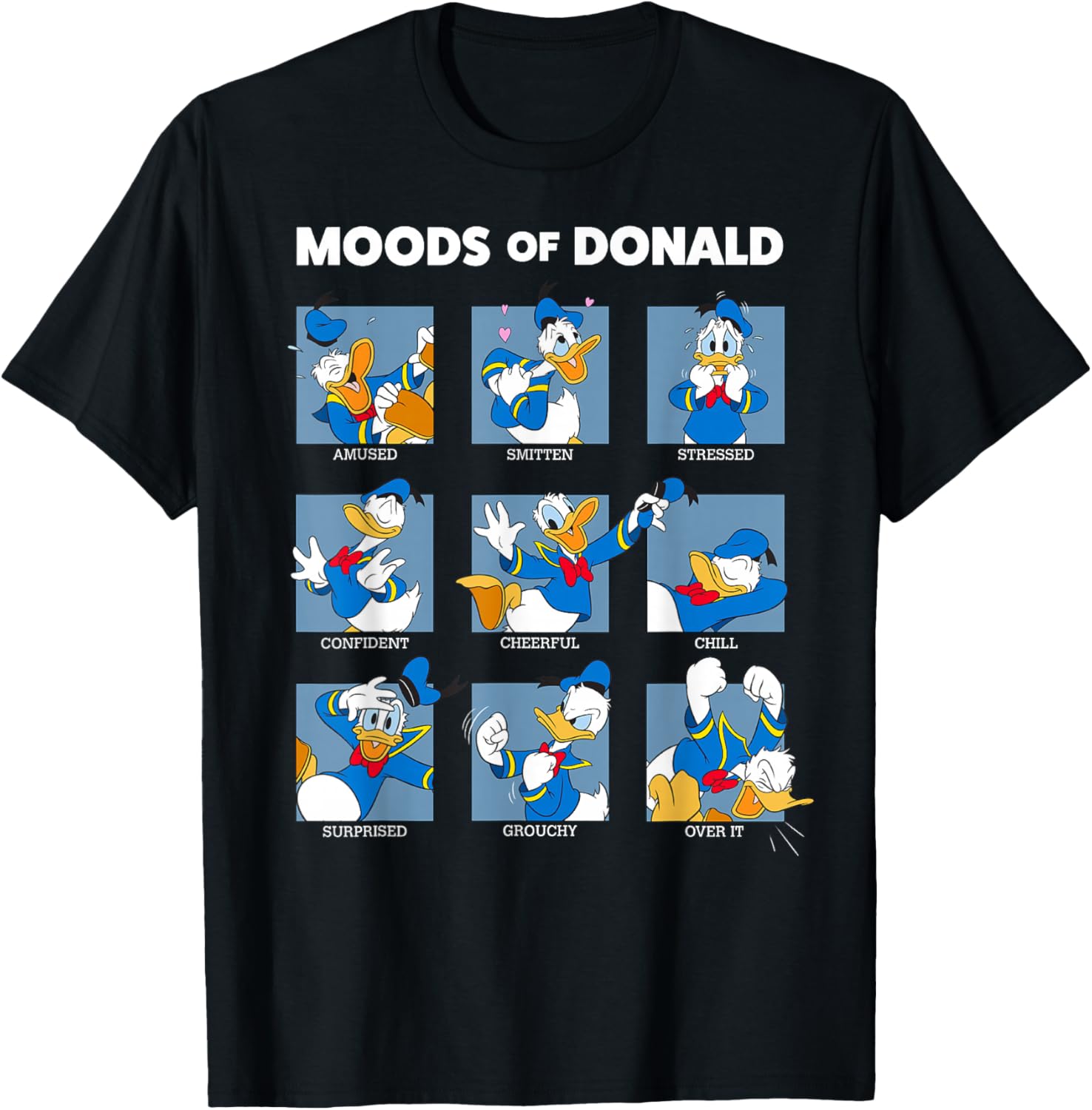 Mickey Mouse Donald Duck Mood Short Sleeve T-Shirt for Kids and Adults - 3