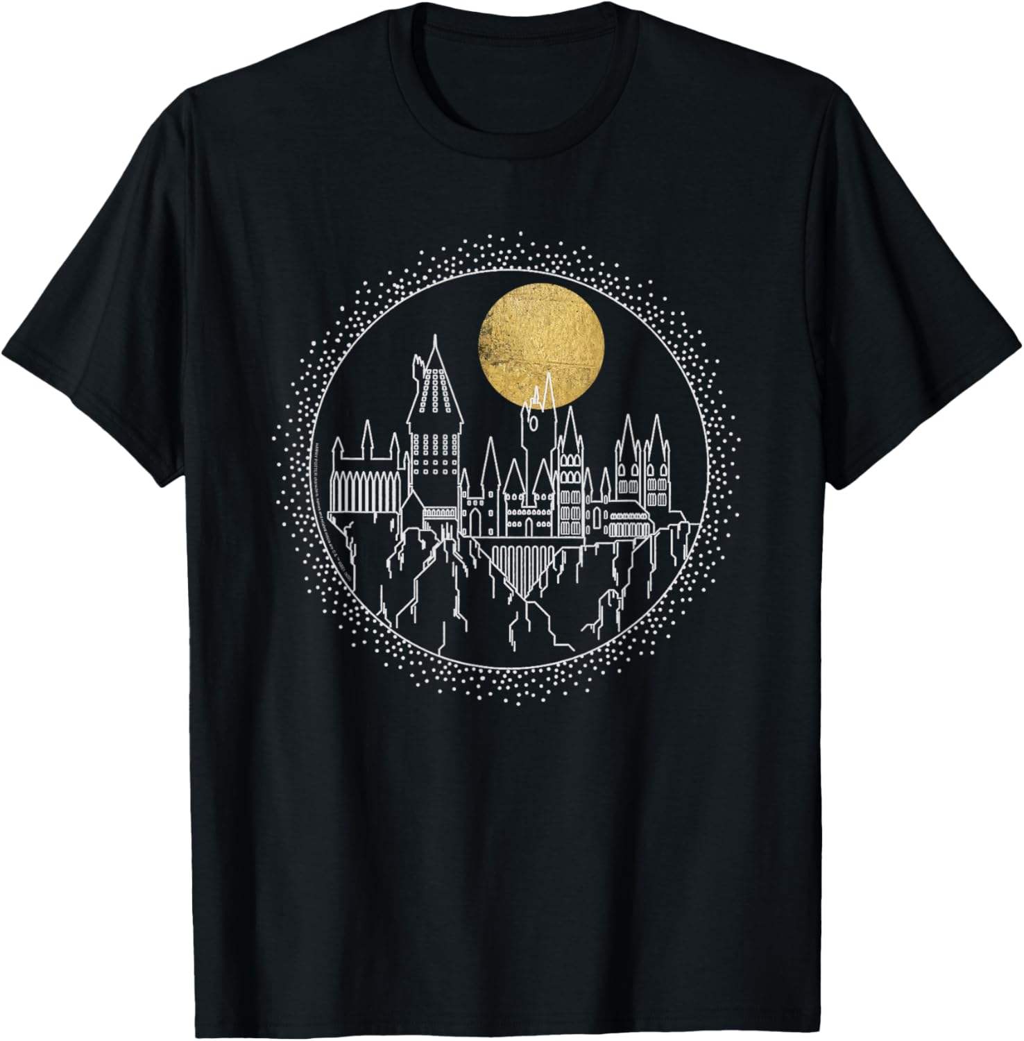 Harry Potter Hogwarts Full Moon Line Art T-Shirt for Fans and Wizards - 4
