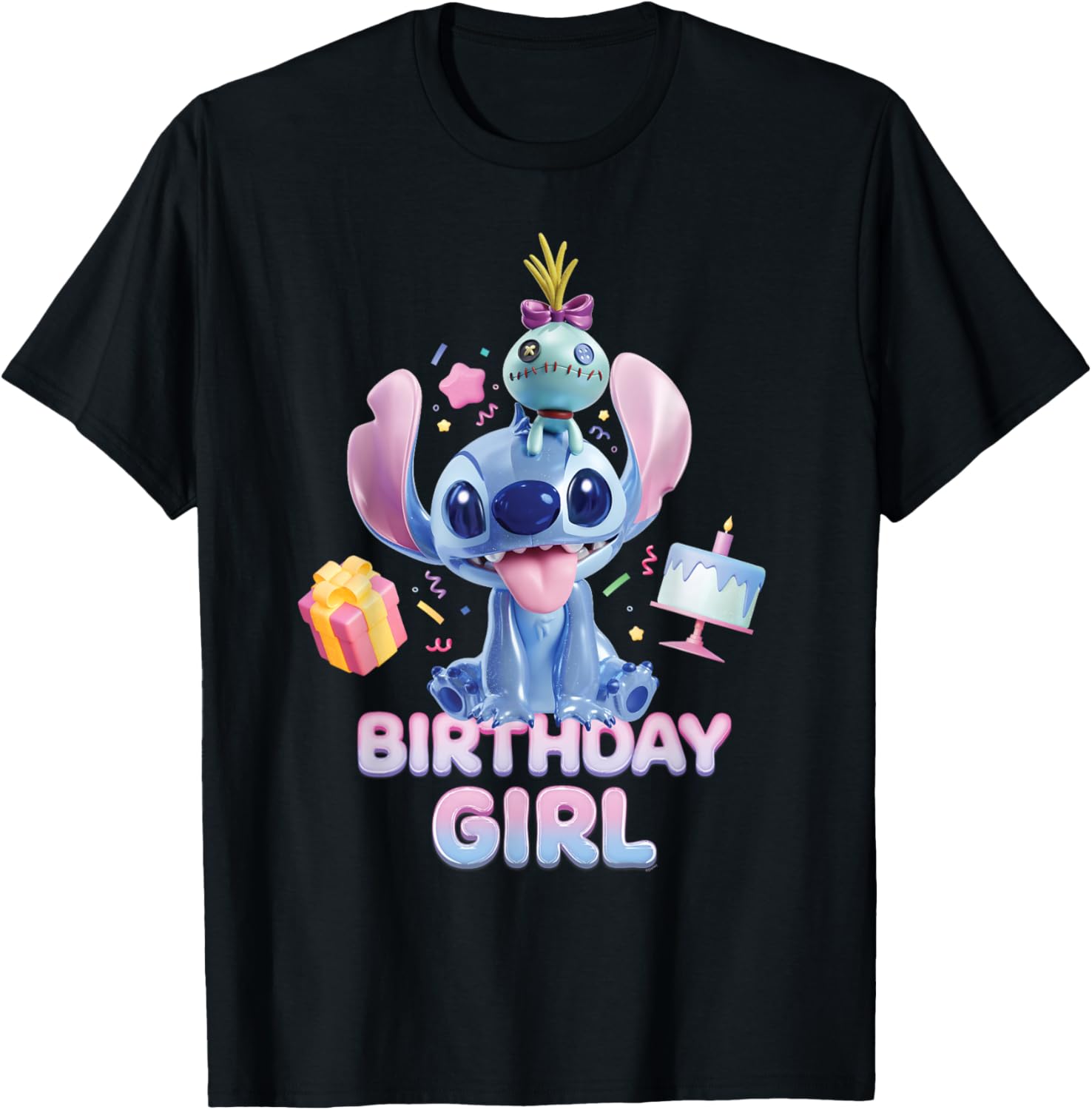 Disney Stitch and Scrump Birthday Girl Party T-Shirt for Kids - 1