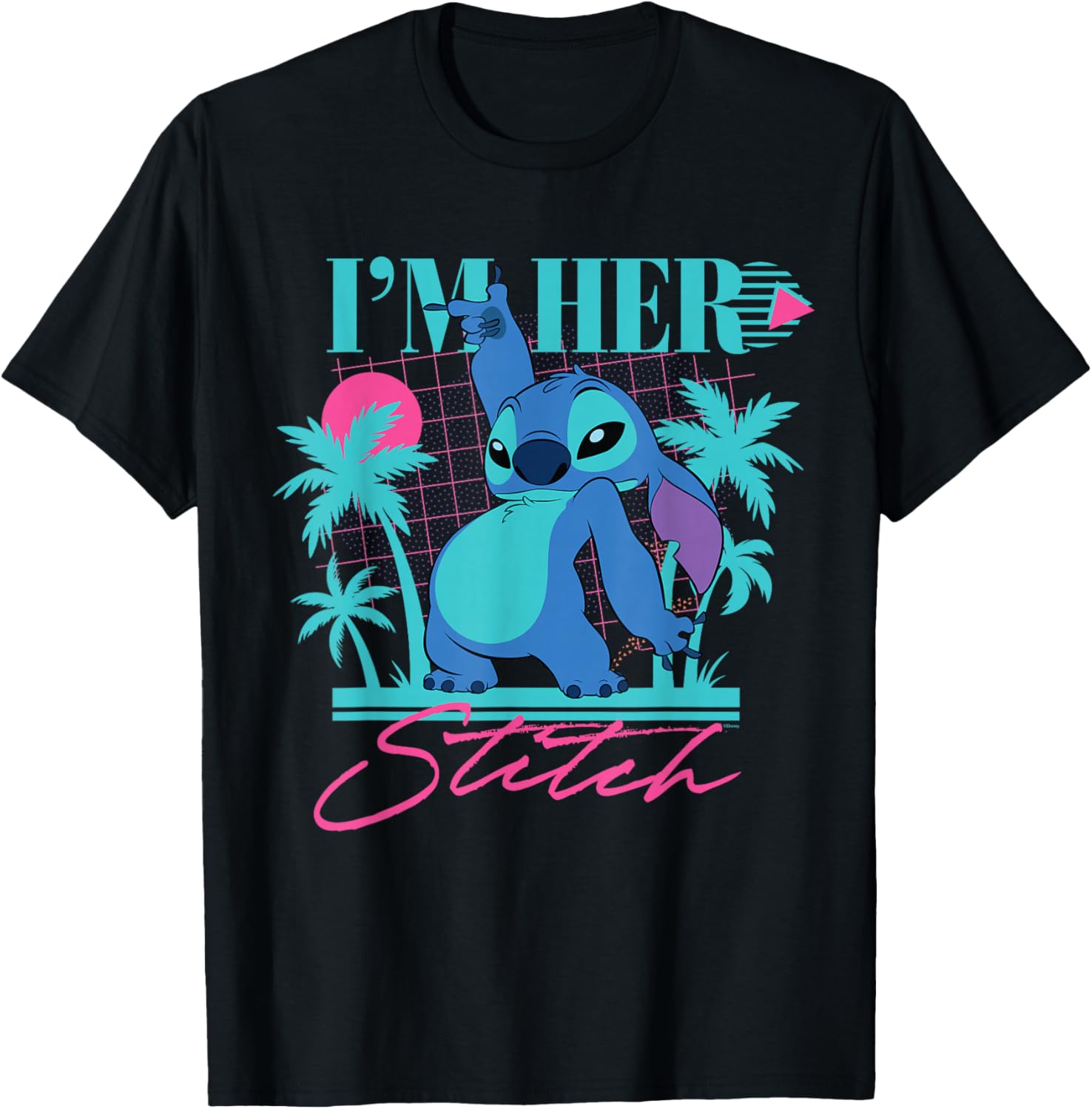 Disney Stitch Retro 90s Couples Matching I'm Her Stitch T-Shirt for Fun Love - 14
