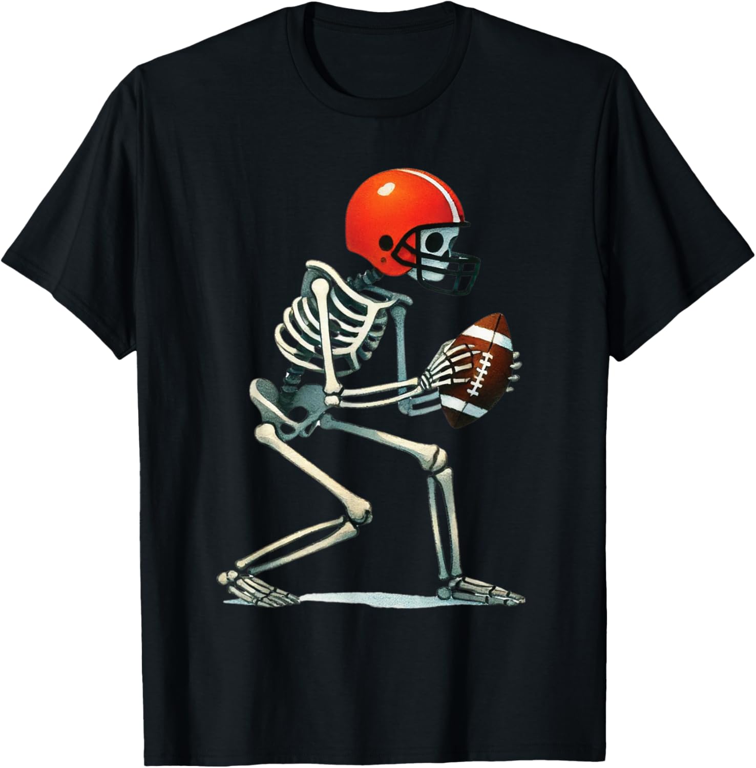 Funny Skeleton Football Halloween Costume Tee for Boys and Men - 4