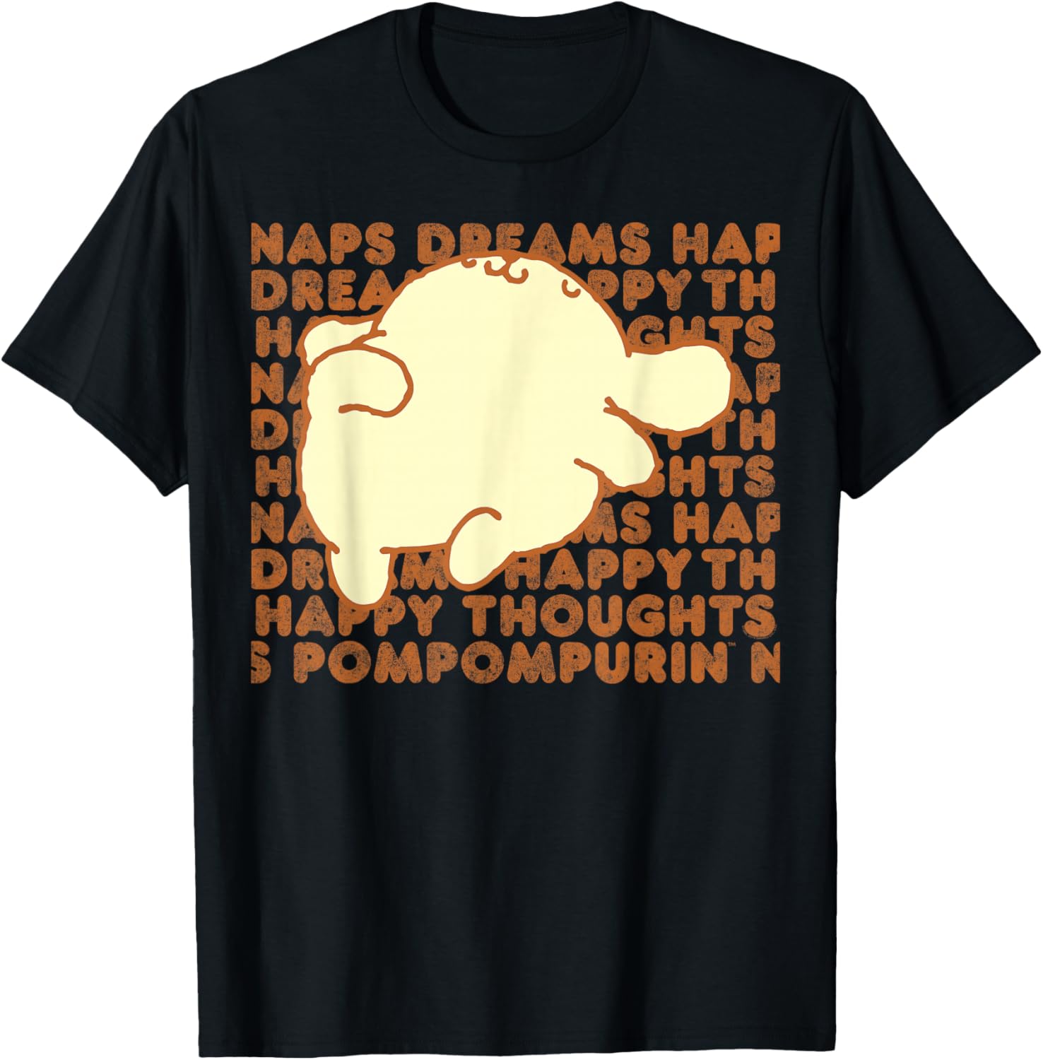 Pompompurin Happy Thoughts Nap Time T-Shirt for Cozy Relaxation - 16