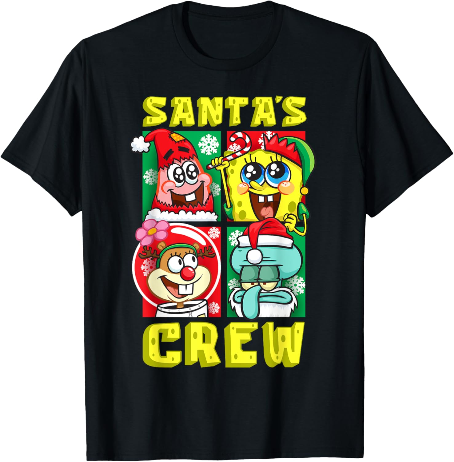 Mademark SpongeBob Christmas Crew Fun T-Shirt with Santa Patrick Sandy Squidward - 12