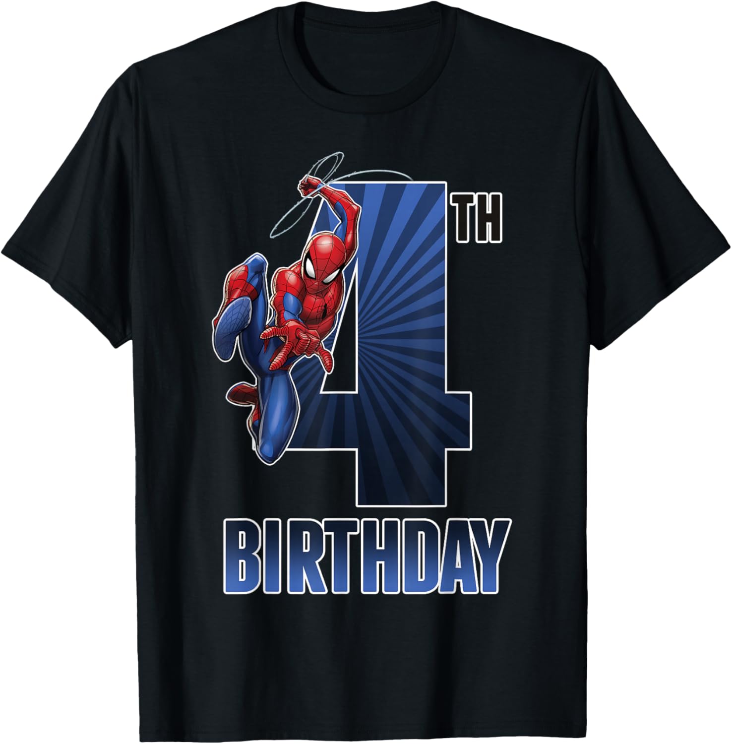 Marvel Spider-Man 4th Birthday Swinging Graphic T-Shirt for Kids - 6