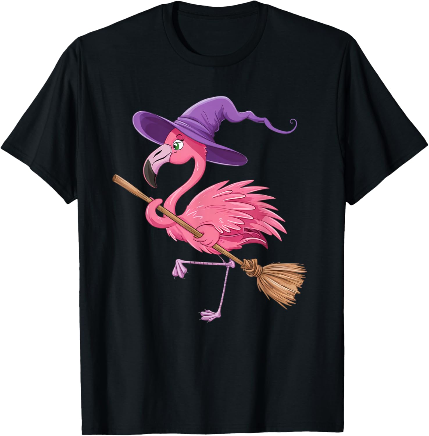 Halloween Flamingo Witch Hat T-Shirt for Men, Women, and Kids - 2