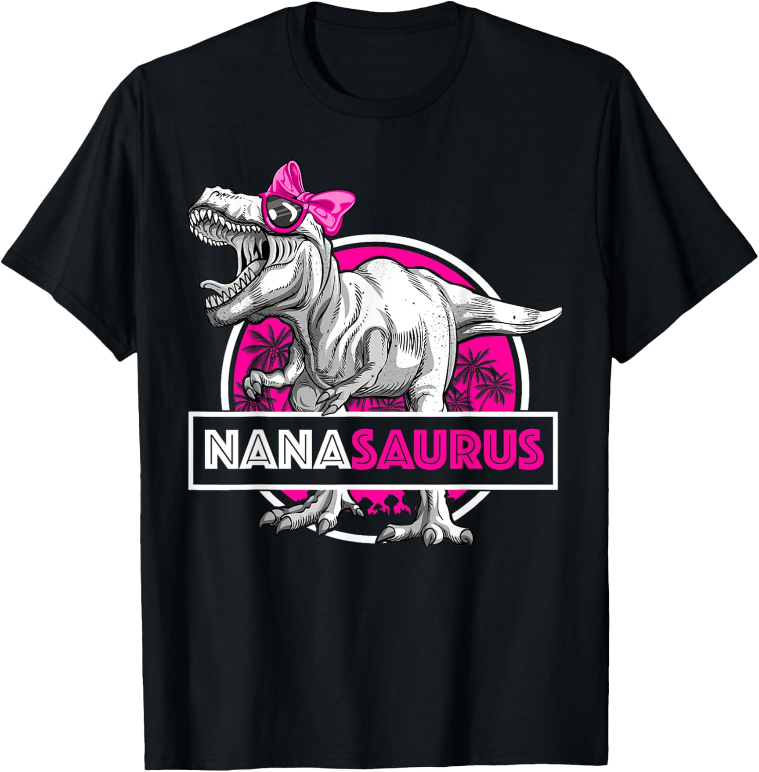 Funny Nanasaurus T-Rex Matching Dinosaur T-Shirt for Grandma and Kids - 20