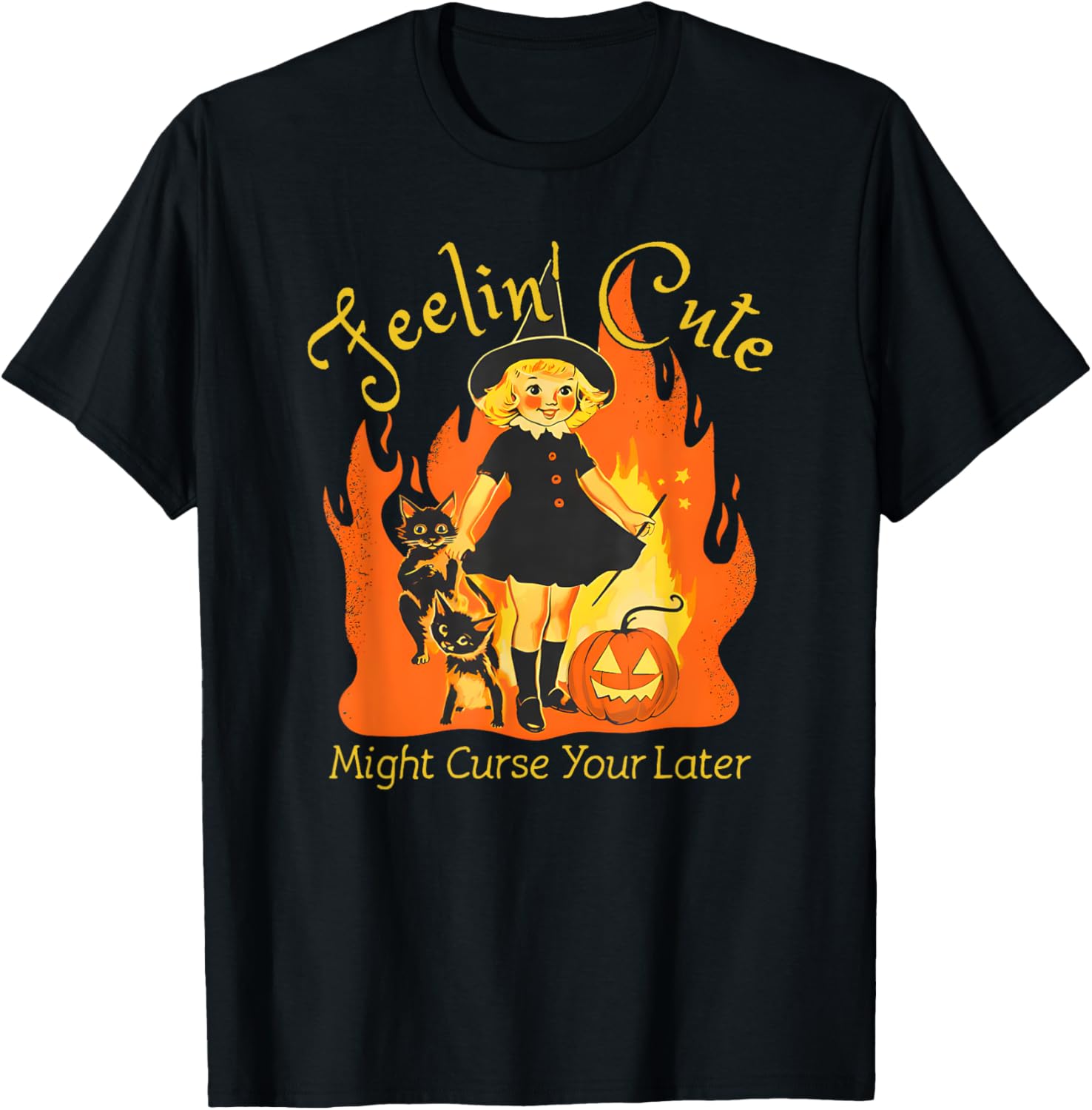 Feelin Cute Might Curse You Later T-Shirt for Fun and Quirky Style - 5
