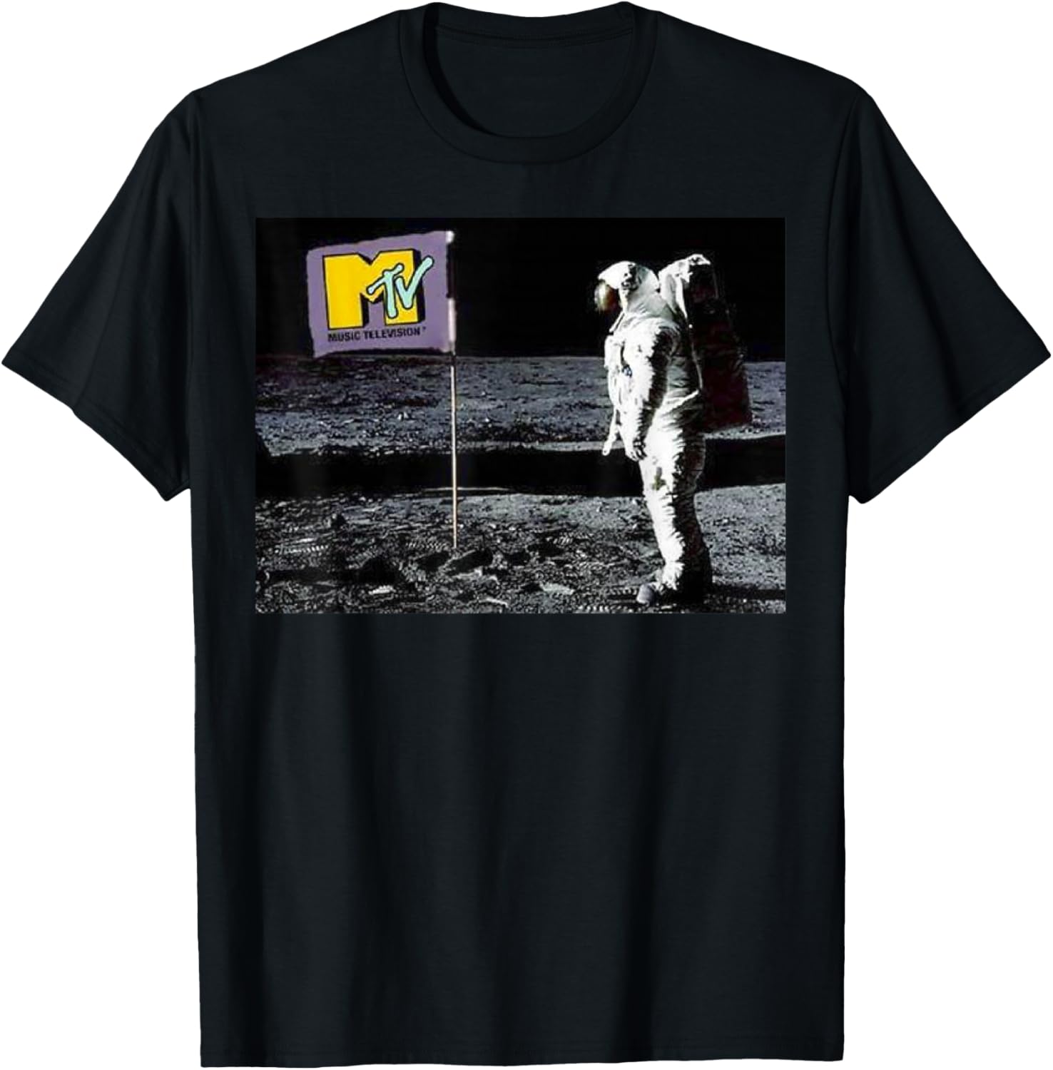MTV Man On The Moon Logo Graphic Tee Short Sleeve T-Shirt for Fans - 10