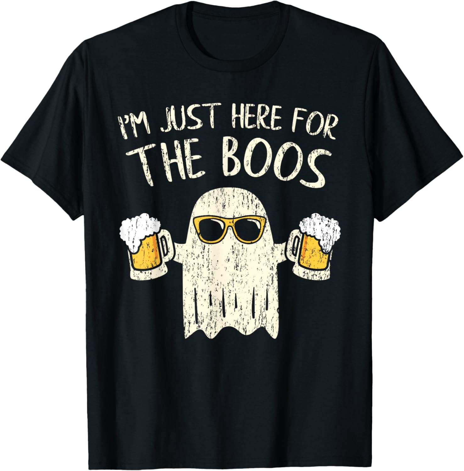 Funny Halloween Ghost T-Shirt I'm Just Here for the Boos Gift Idea - 1