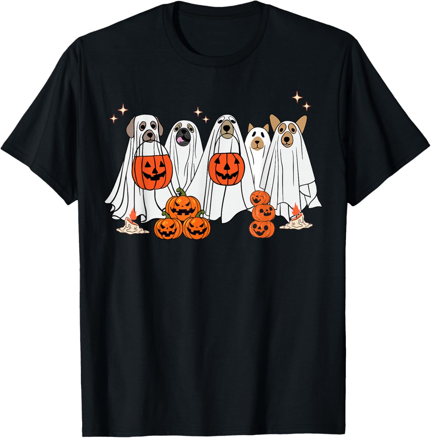 Cute Halloween Dog T-Shirt Ghost Design for Fun Pet Costumes - 1